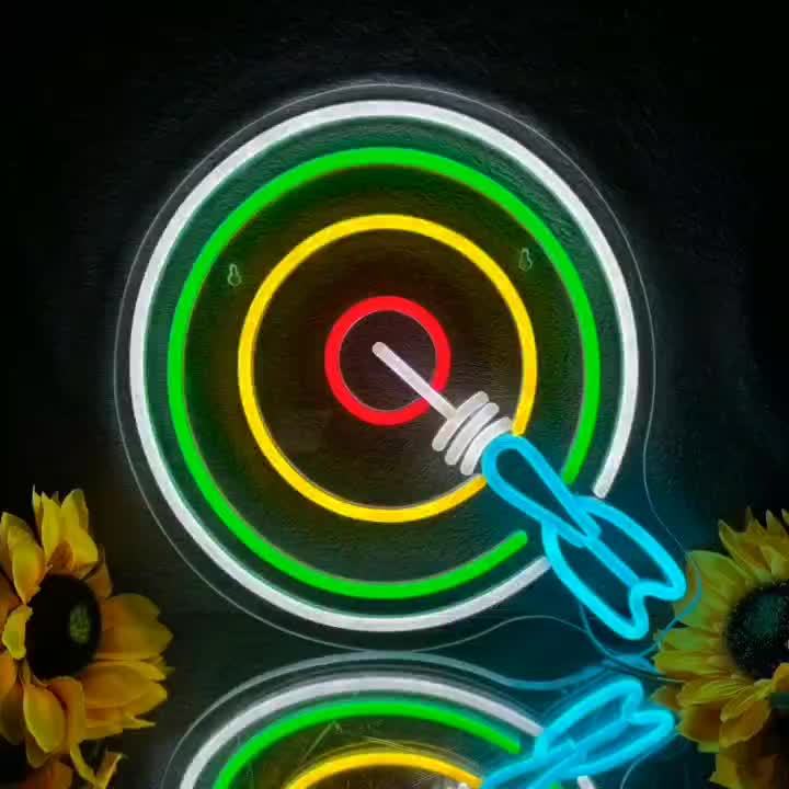Bullseye Dart Neon Sign Dimbar - Esports Gaming Lounge recensie en prijs