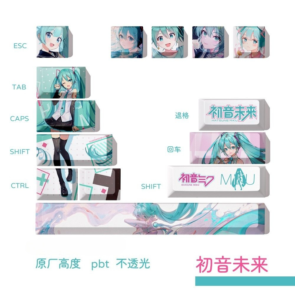 Hatsune Miku Keycaps, OEM hoog - Keyboard Tenkeyless recensie en prijs