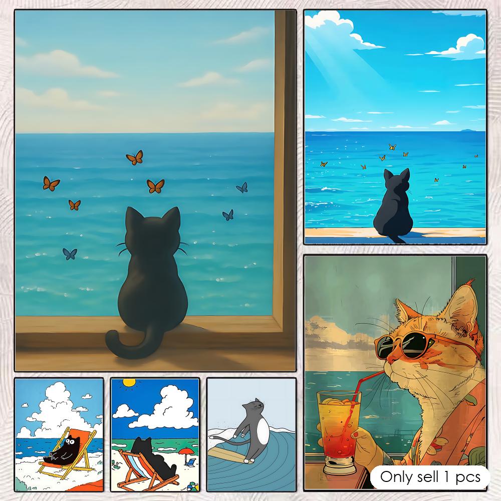 Kat op het strand poster wandd - Esports Gaming Lounge recensie en prijs