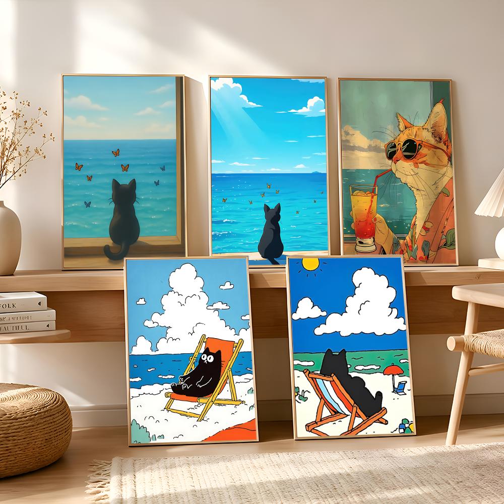 Kat op het strand poster wandd - Esports Gaming Lounge recensie en prijs